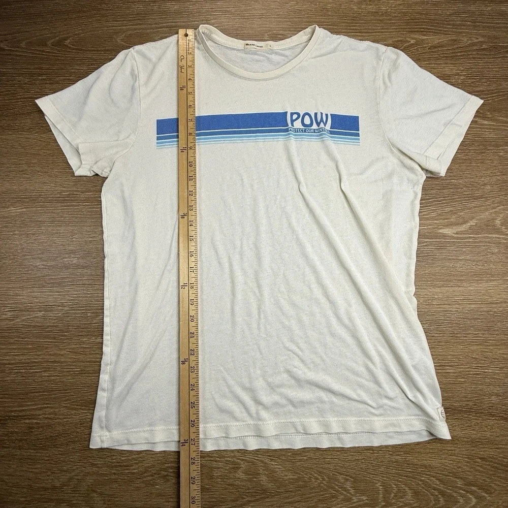 Marine Layer POW Protect Our Winters Graphic T Shirt Men's L White